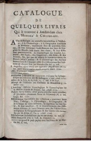Catalogue de quelques livres.