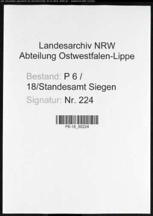 Sterberegister Standesamt Siegen