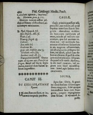 Caput III. De Exulceratione Renum.