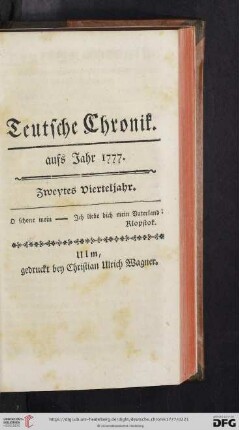 Zweytes Vierteljahr