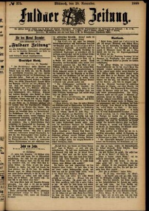 Ausgabe vom Mittwoch, den 28. November 1888.