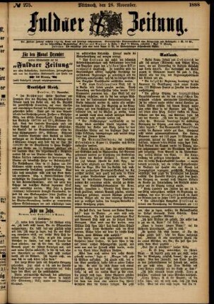 Ausgabe vom Mittwoch, den 28. November 1888.