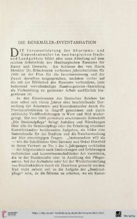 Die Denkmäler-Inventarisation