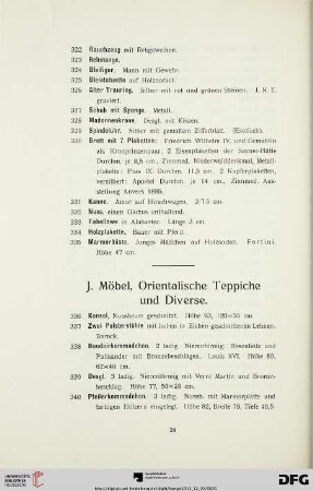 Möbel, Orientalische Teppiche, Diverse (Nr. 336-547)