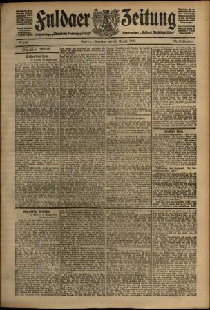 Zweite Ausgabe vom Samstag, den 29. August 1908.