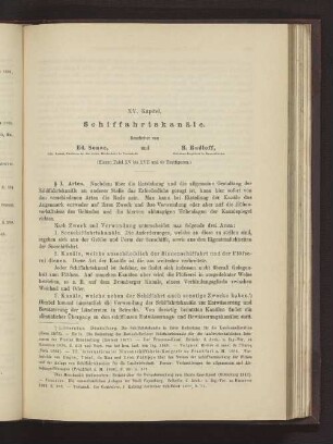 XV. Kapitel. Schiffahrtskanäle.