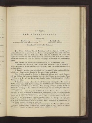 XV. Kapitel. Schiffahrtskanäle.