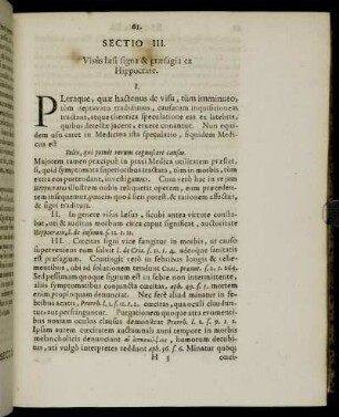 Sectio III. Visus læsi signa & præsagia ex Hippocrate.