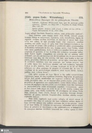273. [1545, gegen Ende. Wittenberg]