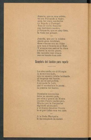 Couplets del bastón para repetir