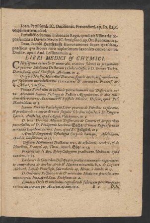 Libri Medici & Chymici.