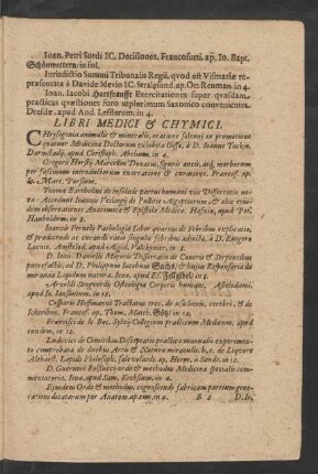 Libri Medici & Chymici.