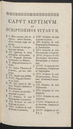 Caput Septum De Scriptoribus Vitarum