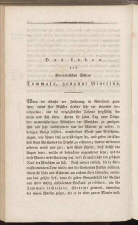 Das Leben des Florentinischen Malers Tommaso, genannt Giottino.