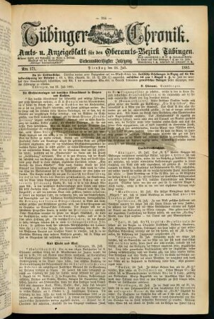 26. Juli (Nro. 171) - 31. Juli (Nro. 176)