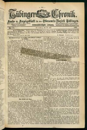 26. Juli (Nro. 171) - 31. Juli (Nro. 176)