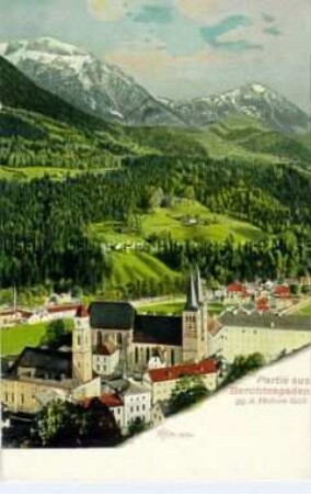 Ansicht von Berchtesgaden mit Blick zum Hohen Göll