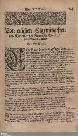 Von etlichen Eigenschafften und Tugenden der Deutschen Völcker/ so je in Meyssen gewonet.