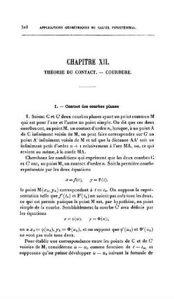 Chapitre XII. Théorie du Contact. Courbure.