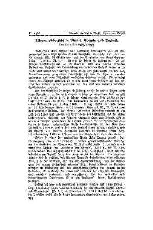 Literaturübersicht in Physik, Chemie und Technik
