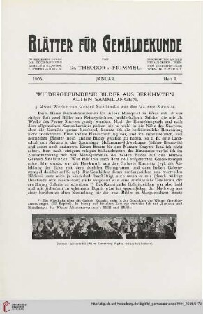 1: Wiedergefundene Bilder aus berühmten alten Sammlungen, [4] : Zwei Werke von Gerard Snellincks aus der Galerie Kaunitz