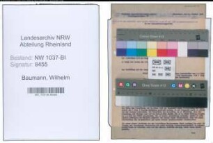 Entnazifizierung Wilhelm Baumann , geb. 14.09.1903 (Postdirektor)