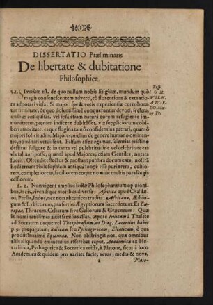 Dissertatio Praeliminaris