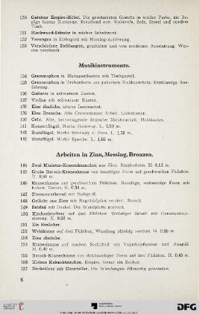 Arbeiten in Zinn, Messing, Bronzen (Nr. 144-213)