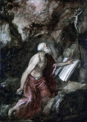 Der heilige Hieronymus in der Landschaft