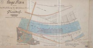 Lageplan betreffend die Aufhöhung der Golzheimer Insel bei Düsseldorf