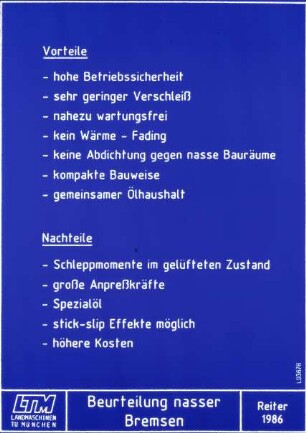 Beurteilung nasser Bremsen