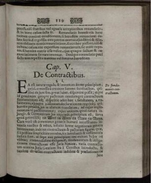 Cap. V. De Contractibus.