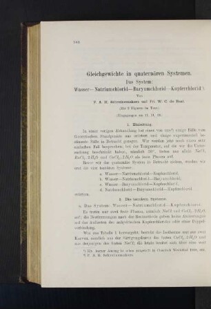 Gleichgewichte in quaternären Systemen.