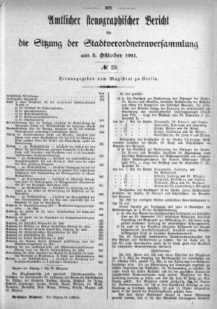 No. 29, 5. Oktober 1911