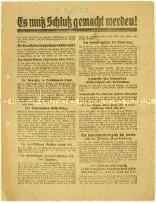 Flugblatt der KPD zum geplanten Betriebsrätekongress