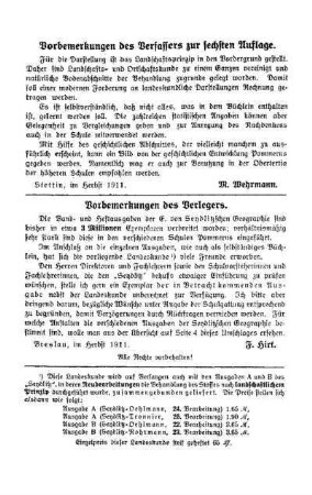 Vorbemerkungen des Verlegers