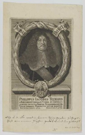 Bildnis des Philippus Iacobus Tezelius a Kirchensittenbach