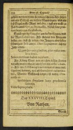 Das XXXVIII. Capitel. Von Rathen.