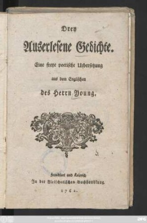 Drey Auserlesene Gedichte