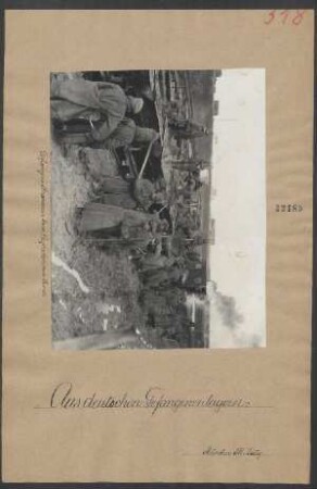dt. Kriegsgefangenenlager (Gefangene Franzosen beim Aufladen von Sand), Belgien ?
