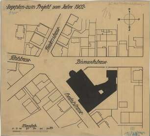 Fischer, Theodor; Heilbronn; Stadt-Theater - Lageplan