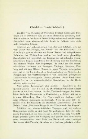 Oberlehrer Evarist Rebholz ✝