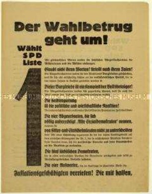 Aufruf der SPD zur sächsischen Landtagswahl 1929