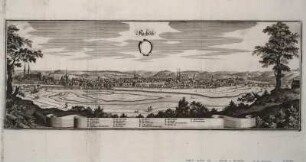 Ansicht von Rochlitz, Kupferstich,1650 : Rochlitz / [Stecher u. Hrsg.: Matthaeus Merian]. - [Franckfurt] : [Matthaeus Merian] , [1650]. - 1 Kunstbl. : Kupferstich ; 51 x 19 cm