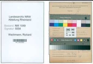 Entnazifizierung Richard Wachmann , geb. 12.02.1913 (Justizangestellter)
