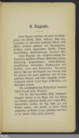 II. Ragouts