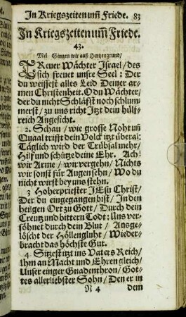 In Kriegszeiten um Friede.
