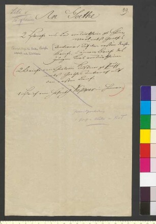Brief von Türckheim, Anna Elisabeth von an Goethe, Johann Wolfgang von