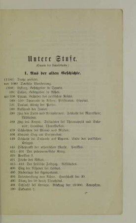 Untere Stufe (Quarta bis Untersekunda)