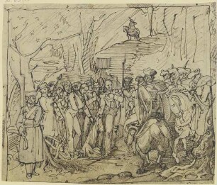Die letzten zehn Soldaten vom vierten Regiment des polnischen Revolutionsheers betreten 1831 preußisches Gebiet